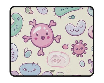 Happy Microbes Science Desk Mat Non-Slip Gaming Mouse Pad | Cute Microbiology