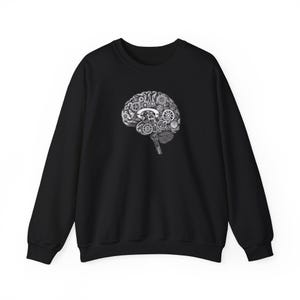Steampunk Mechanical Brain Design | Gear & Cog Anatomy Art | STEM Sweatshirt for Men | Engineer Gift | Dark Academia