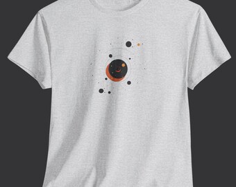 Kosmische cirkel abstract unisex T-shirt, minimalistisch ruimte-T-shirt, shirt Celestial Elements, Galaxy Design-top, kleding astronomiethema