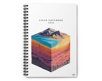 Caderno GeoCube da Terra | Diário em formato de cubo com seção transversal da Terra | Caderno para estudantes de Geologia | Material escolar científico