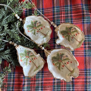 Austernmuschel Ornament: Küsten Palme Design