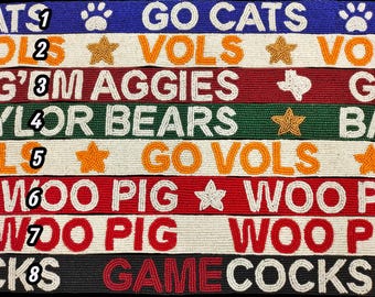 Handgemaakte kralen op maat Game Day-portemonneeriempjes College-portemonneeriemen Cadeau voor haar