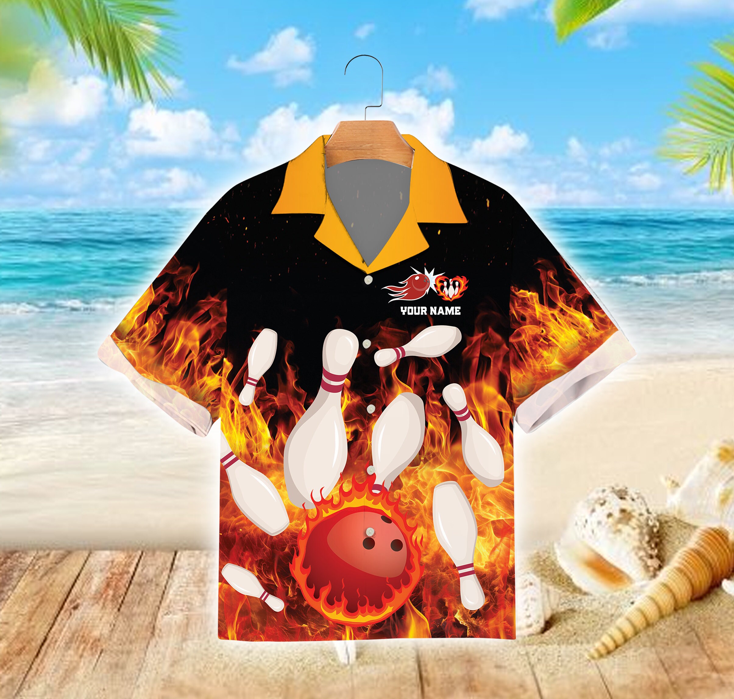 Personalized Bowling Hawaiian Shirt, Custom Bowling Team Name Shirt