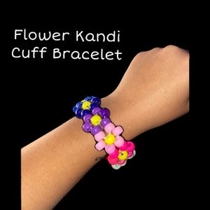 Custom Kandi Flower Bracelet Cuff