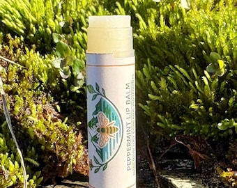 Beeswax Peppermint Lip Balm 3-Pack - Natural Chapstick Made with Only Organic Ingredients - No Seed Oils - Organic Essential Oils -Handmade