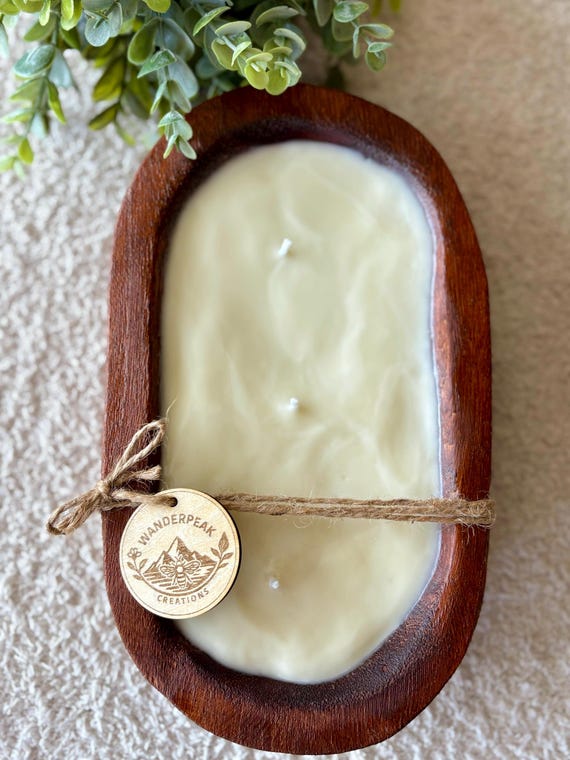 Organic Beeswax Dough Bowl Candle: Soy-Free, Hand-Poured, Unscented, Personalized