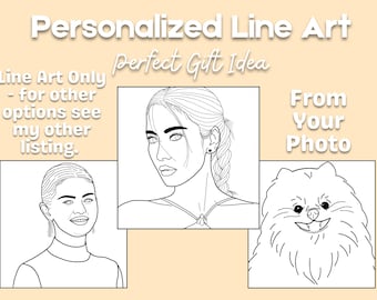 Minimalist Line Art Portrait: Custom Photo Drawing (Digital File)