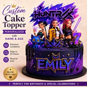 KPop De mon Hunt ers Custom Cake Topper | Personalized Name,  (Physical Item)