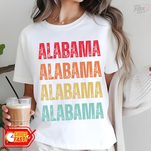 Retro Alabama Graphic T-Shirt, Unisex Tee, Vintage Design, Southern Pride Apparel, Gift for Alabama Fans, Men Women Classic Cotton Tee