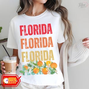 Retro Florida Orange Blossom Tee , Elegant Vintage Style, Ultra-Soft Unisex Fit, Versatile Colors, A Thoughtful Gift for Any Season