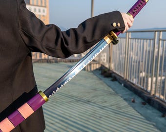 Zoro's Nidai Kitetsu Sword: One Piece Anime Cosplay, 1045 Carbon Steel