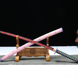 Handgefertigtes Kokushibo Katana – Moon Breathing Demon Slayer Schwert, 1045 Carbonstahl, Full-Tang Anime Replica, Kimetsu No Yaiba Sammlerstück