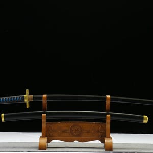 Demon Slayer  Katana – 1045 Carbon Steel Blade, 41.3&quot; Hand-Forged Nichirin Sword, Six-Stage Polished, Cosplay/Collection, Anime Replica