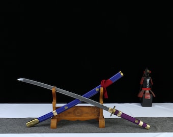 ワンピース ゾロ 閻魔刀 紫のアニメ刀 コスプレ小道具 手作り装飾刀