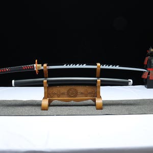 Tanjiro Kamado&#39;s Hinokami Kagura Katana | Demon Slayer Nichirin Sword |  1045 Carbon Steel | Full Tang | Anime Cosplay & Collector&#39;s Gift
