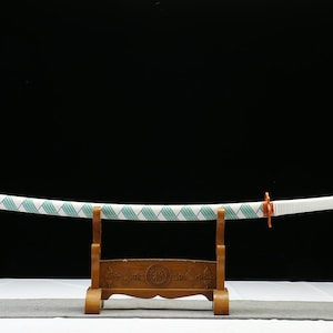 Demon Slayer Rengoku Kyojuro Katana - 1045 Carbon Steel Cosplay Sword, Anime Nichirin Blade, Handmade Samurai Replica for Collectors