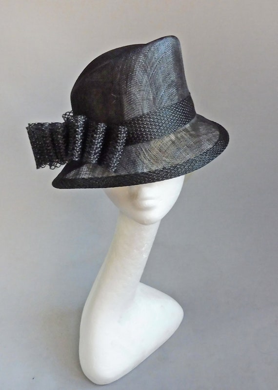 Dutch Design Black Sinamay Hat With 