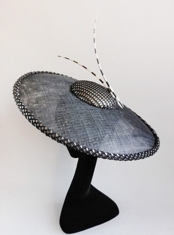 Made with passion big saucer hat in black and silver with ton Etsy