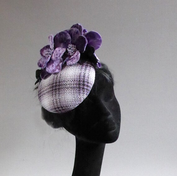 Purple Lavender Black and White Hat 