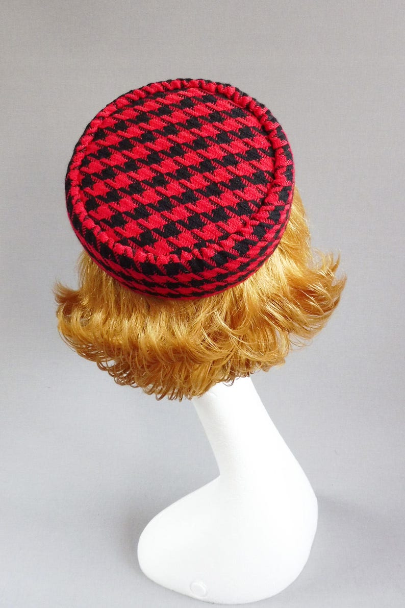 Handmade with love Pillbox Jackie O hat covered with black and Etsy