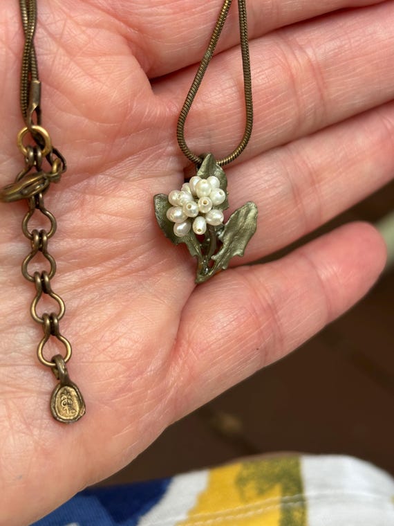Michael Michaud Dandelion Pendant, Pearl Botanical Jewelry