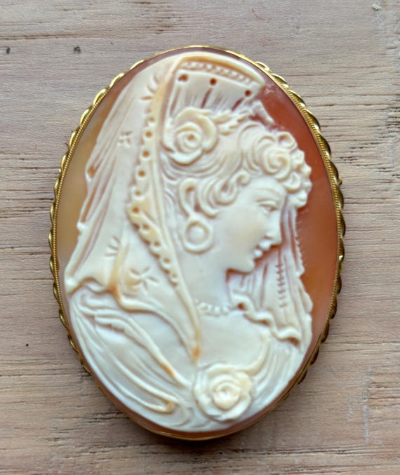 18k vintage italian cameo - Gem