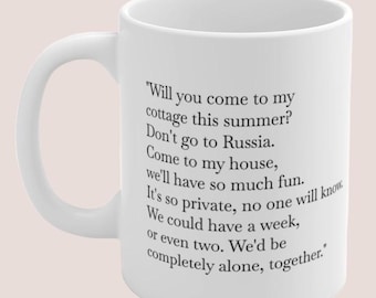 Heated Rivalry Mug | "Will You Come to The Cottage?" Quote