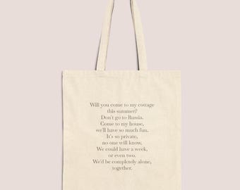 Heated Rivalry Book Quote Tote Bag | Shane Hollander Ilya Rozanov