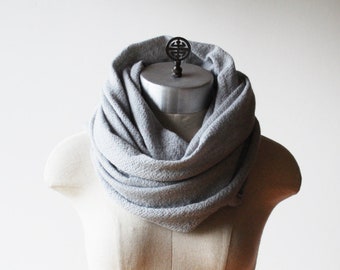 Infinity scarf, circle scarf, hoodie cowl, cozy cowl, hand dyed natural wool crepe