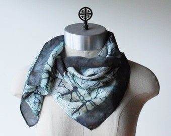 hand painted silk scarf, screen printed scarf, 88editions scarves