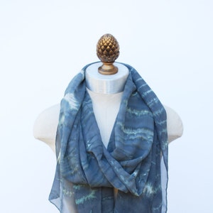 grey stripe ink blot scarf, silk chiffon oversized scarves