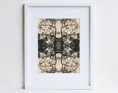 etching, Oak Mandala, original modern print
