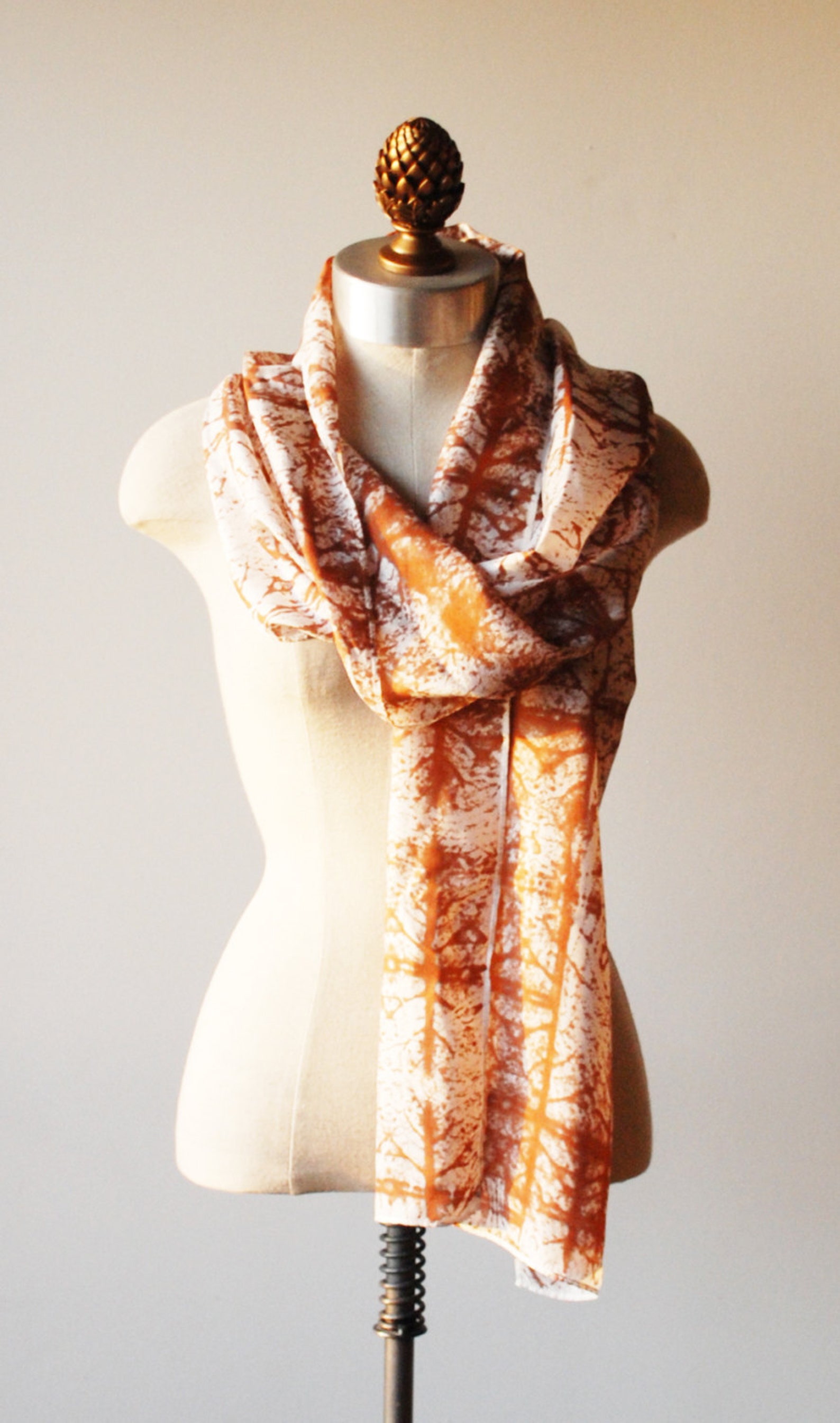 Handprinted Silk Scarf 013