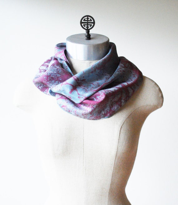Hand Painted Silk Scarf Screen Printed Scarf Hand Dyed Unique