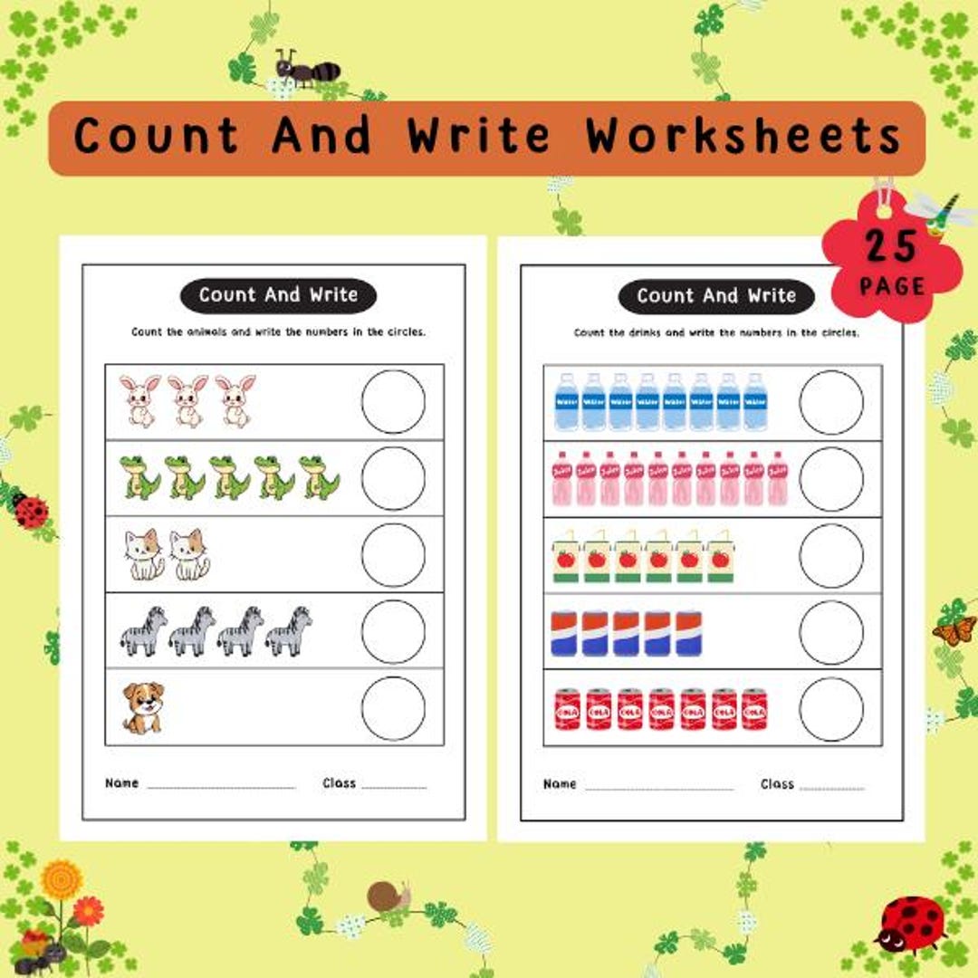 25 Printable Count and Write Worksheets for Kids, Preschoolers ...