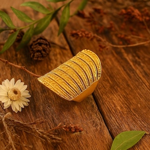 Wide Gold Finger Splint Ring – Elegant Arthritis Support Statement Jewelry