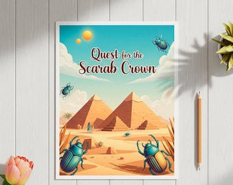Quest for the Scarab Crown – Egyptian Printable Adventure for Kids, Fun History Activity Pack, Educational PDF Game for Ages 5-10