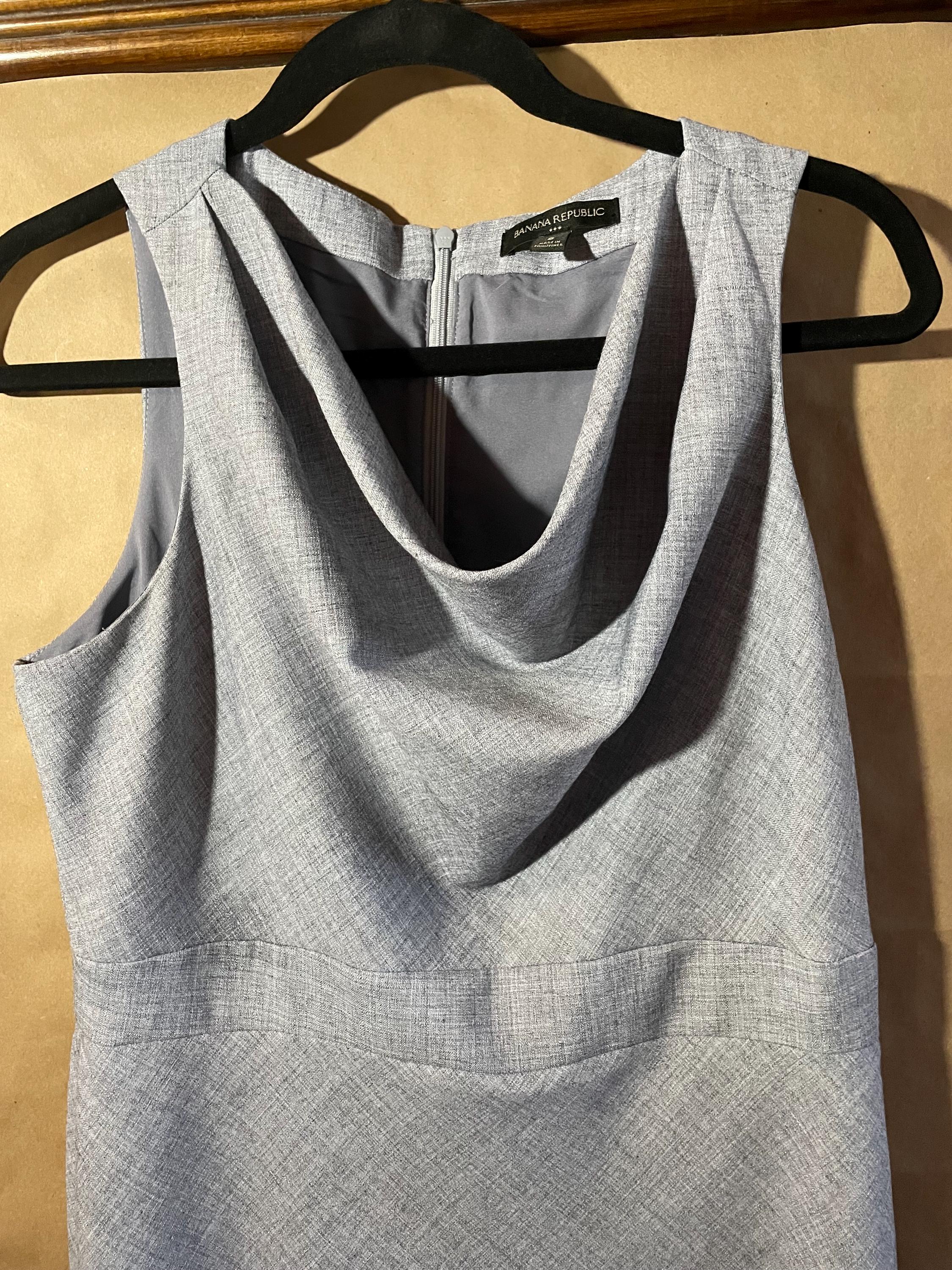 silver dress banana republic NWT Banana Republic Sleeveless Midi White and Silver Dress size 10