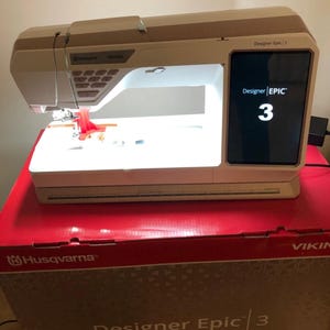 Beautiful Husqvarna Viking Designer Epic 3 sewing and embroidery machine.