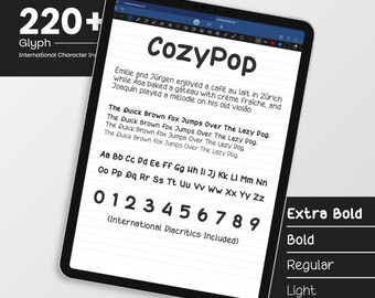 デジタルプランナー、日記、メモに最適なCozyPop手書きフォント
