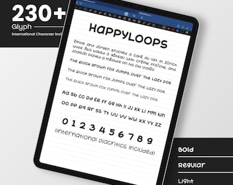 HappyLoop Playful Handwritten Font for Journaling, Digital Planners and Study Notes