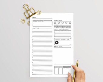 PDF Daily Journal Insert, Diary Template