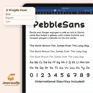 PebbleSans, Realistic Handwriting Font for Journaling, Planners and Notes