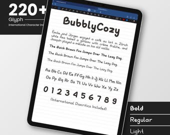 BubblyCozy, Handwritten Font for Journaling and Study Notes