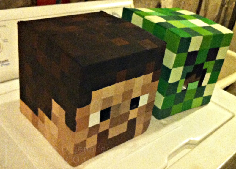 Minecraft Tutorial Steve Creeper Head DIY Costume Cosplay Etsy Canada