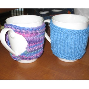 Simple Mug Cozies Cozy Cup Sleeve Warmer Cover Knitting PDF Pattern