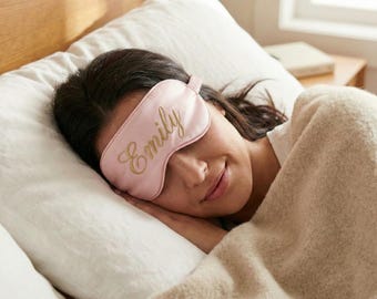 Personalized Dream Sleep Mask,Custom Name Eye Mask for Relaxing Sleep,Luxury Satin Silk Blindfold, Self Care Gift for Her,Wellness Accessory