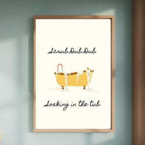 Whimsical Polka Dot Bathrub Print: Fun Bright Bathroom Wall Art (Digital Download)