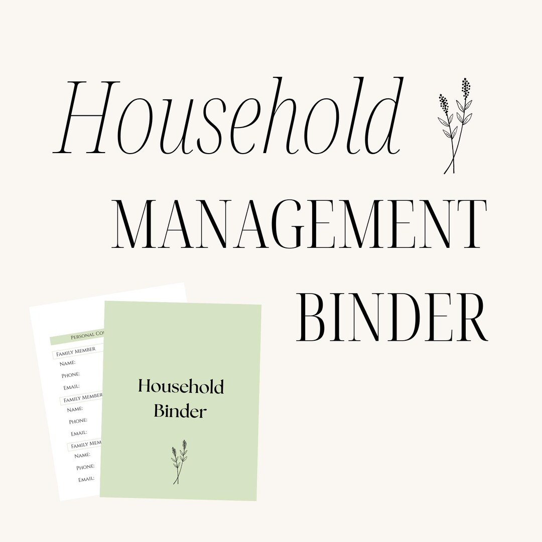 Household Binder Printable Template. Home Management Planner (digital ...