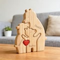 Personalized Wooden Bear Family Puzzle, Custom Engraved Name Animal Decor, New Dad Gift, Father's Day Gift, Nursery Decor, Baby Shower
